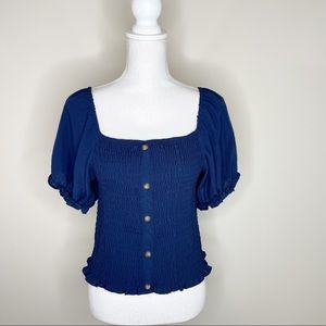 No Boundaries Navy Blue Blouse XL